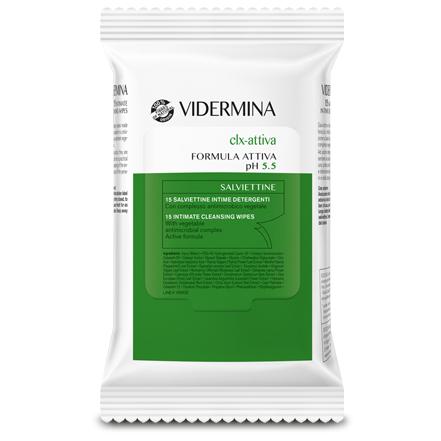 Vidermina CLX Attiva: Pacco da 15 Salviette Detergenti per l'Igiene Intima