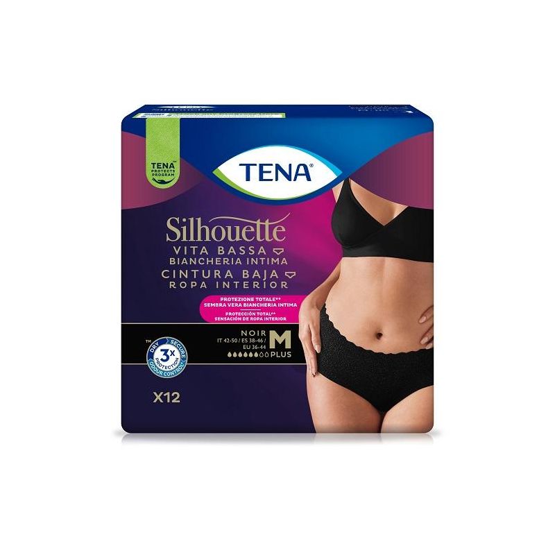 TENA SILHOUETTE NOIR M V/B 12P