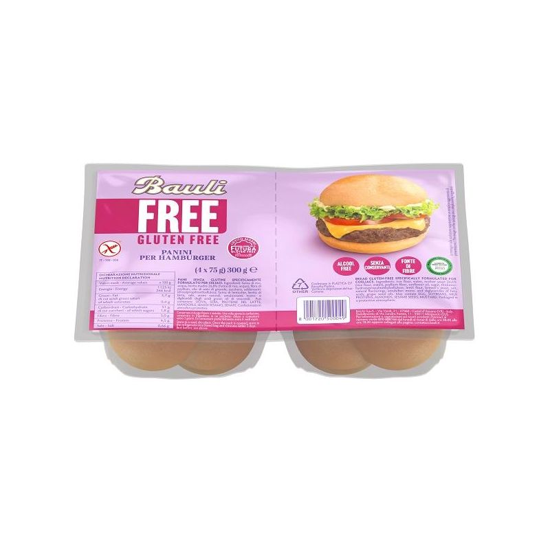 BAULI FREE PANINI HAMBURGER 4P