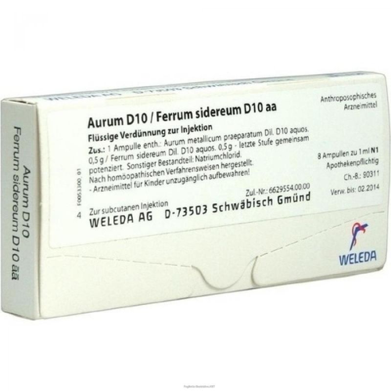 Weleda Aurum D10 Ferrum Sidereum - Set di 8 Fiale da 1ml