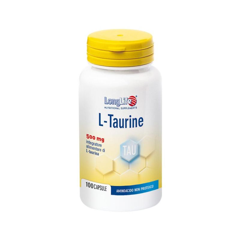 Longlife L-Taurine Supplement 500mg, 100 Capsule