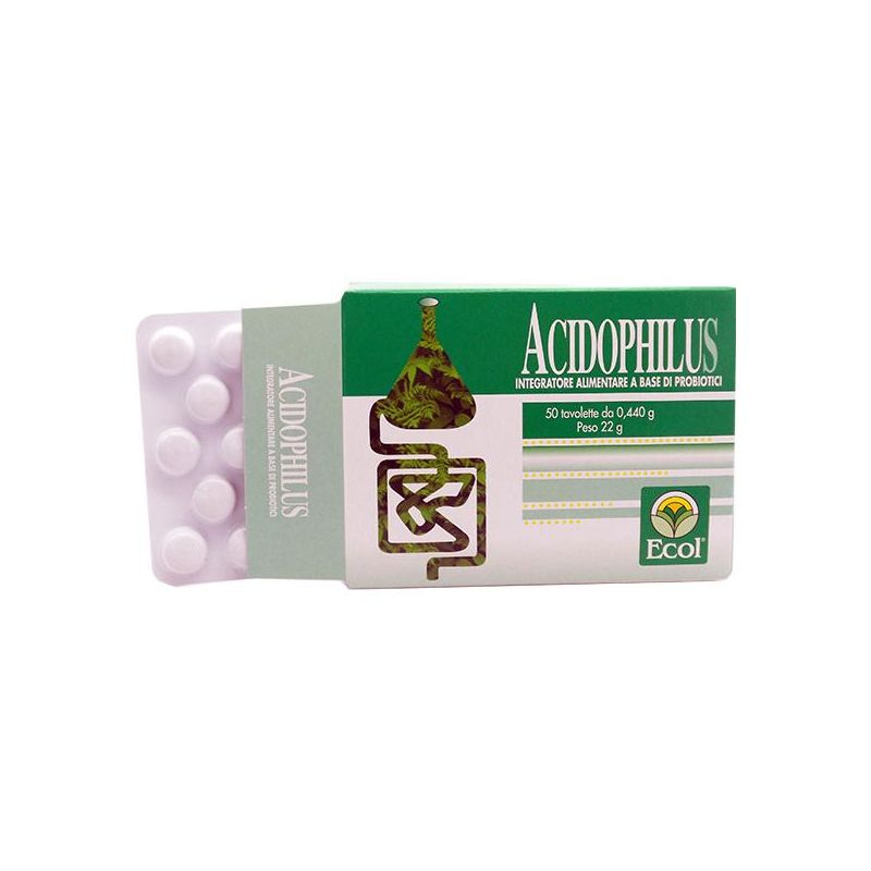 Ecol Acidophilus - 50 Tavolette Probiotiche da 0.44g