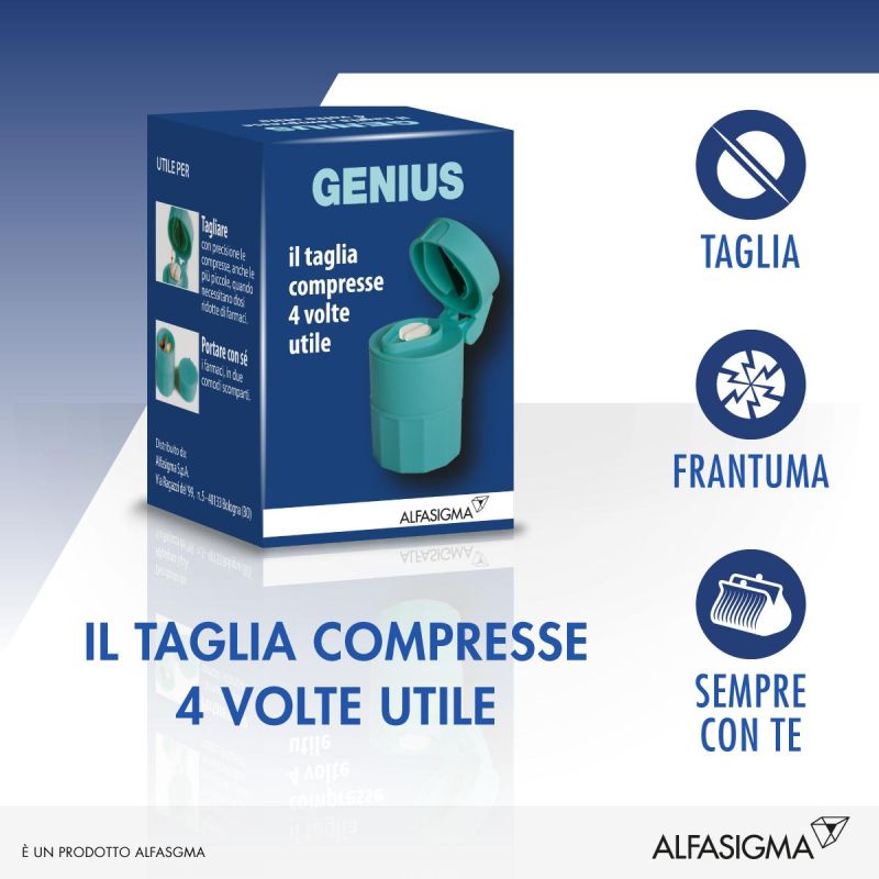Genius Taglia Pillole con Porta e Frantuma - 1 Pezzo