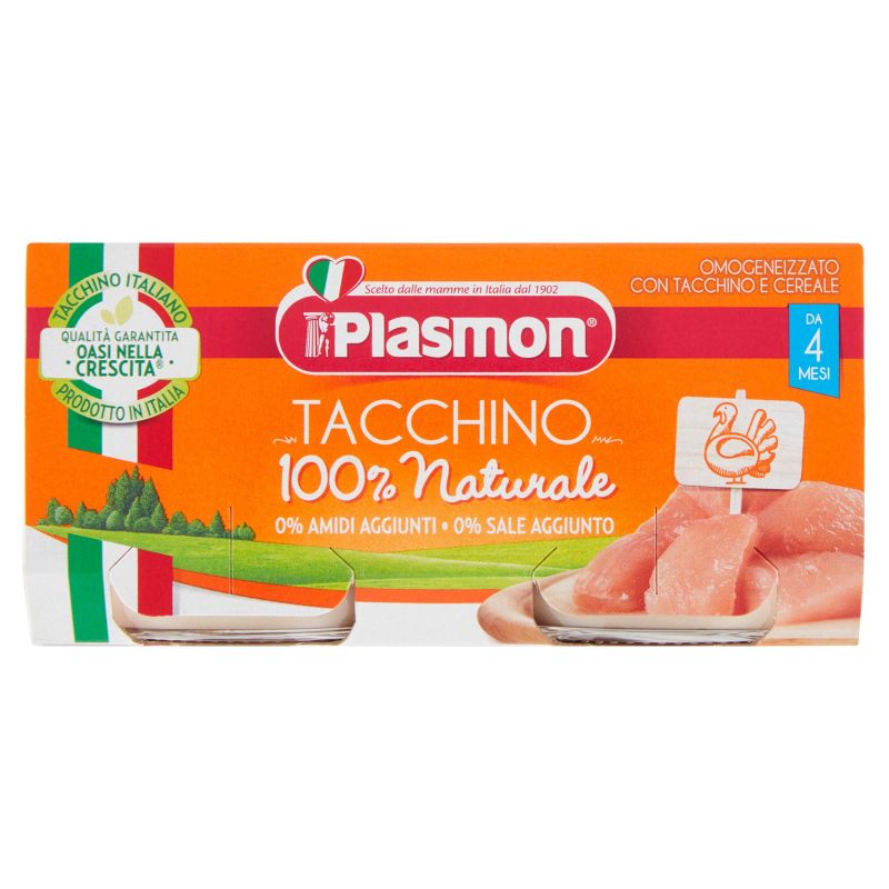 Plasmon Omogeneizzato di Tacchino, Pack da 2x80g