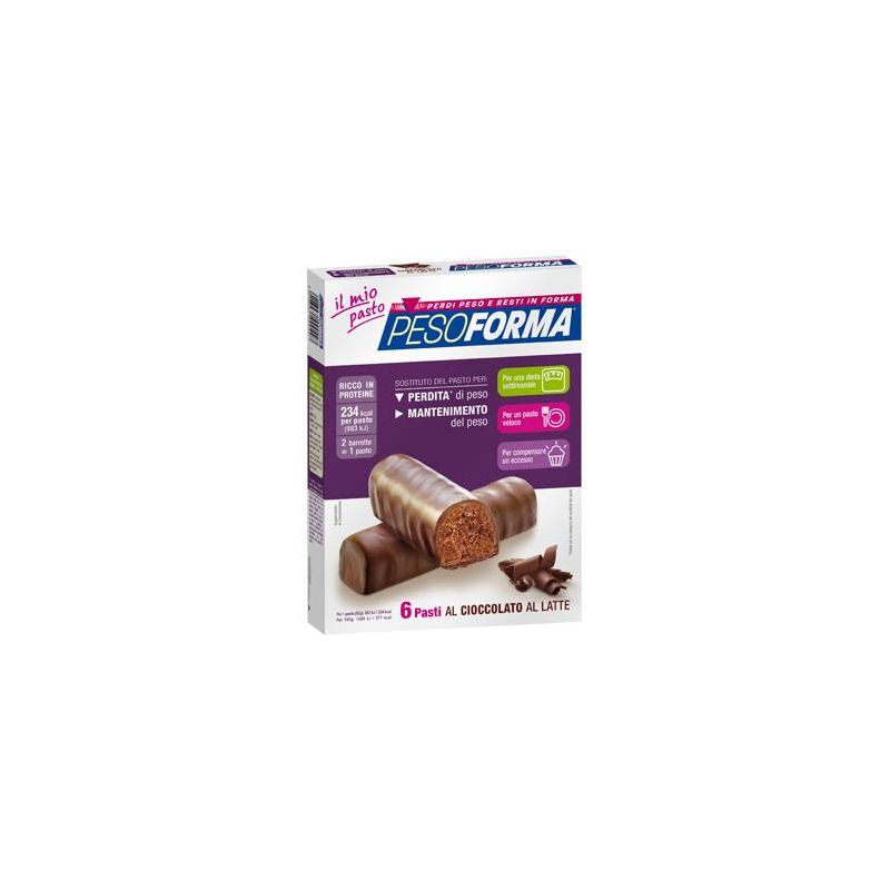 Barrette Pesoforma al Cioccolato al Latte - Confezione da 12 Pezzi