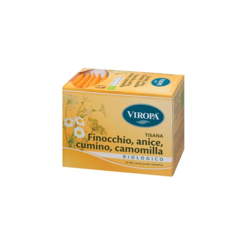 Viropa Infuso di Erbe Aromatiche in Filtri - Finocchio, Anice, Cumino, Camomilla