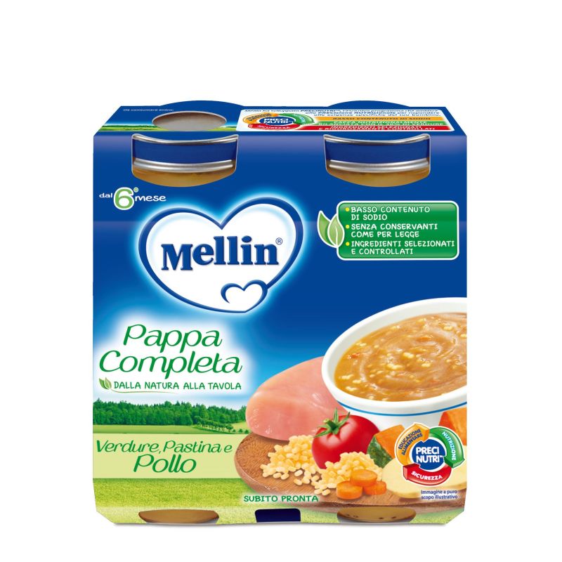 Mellin Pappa Completa al Pollo - Confezione Doppia da 250g