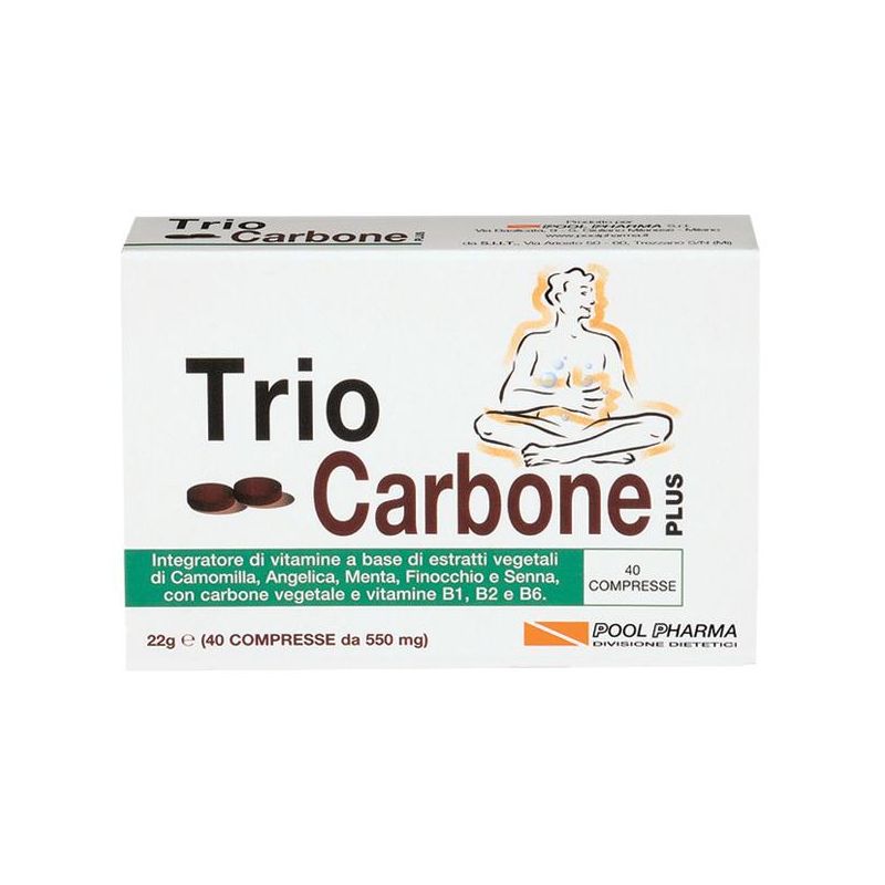 Triocarbone Plus - Integratore Digestivo, 40 Compresse