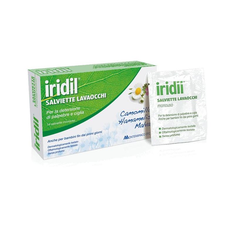 Iridil Salviette Detergenti per Occhi - Pacco da 14 Pezzi