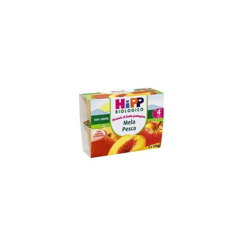 Hipp Bio Mela e Pesca Frutta Grattugiata Biologica 4x100g