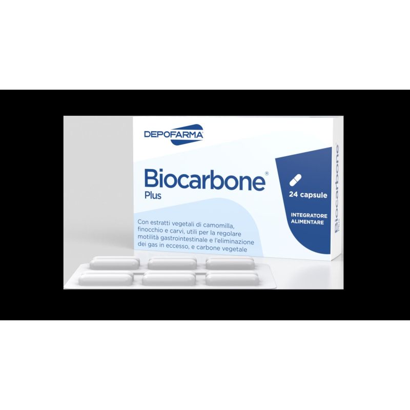 Biocarbone Plus - Integratore di Carbone Attivo, 24 Capsule