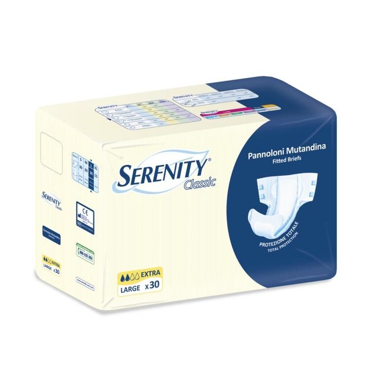 Serenity Classic Mutandine Pannolone Extra, Taglia L - Pacco da 30 Pezzi