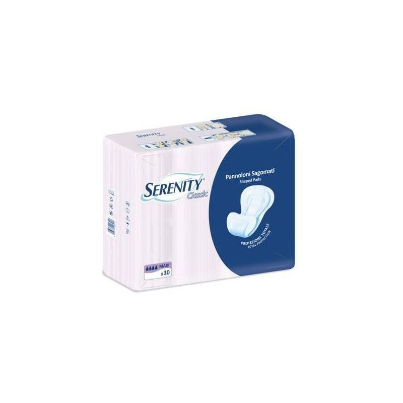 Serenity Classic Sagomato Maxi Assorbenti, Confezione da 30 Pezzi