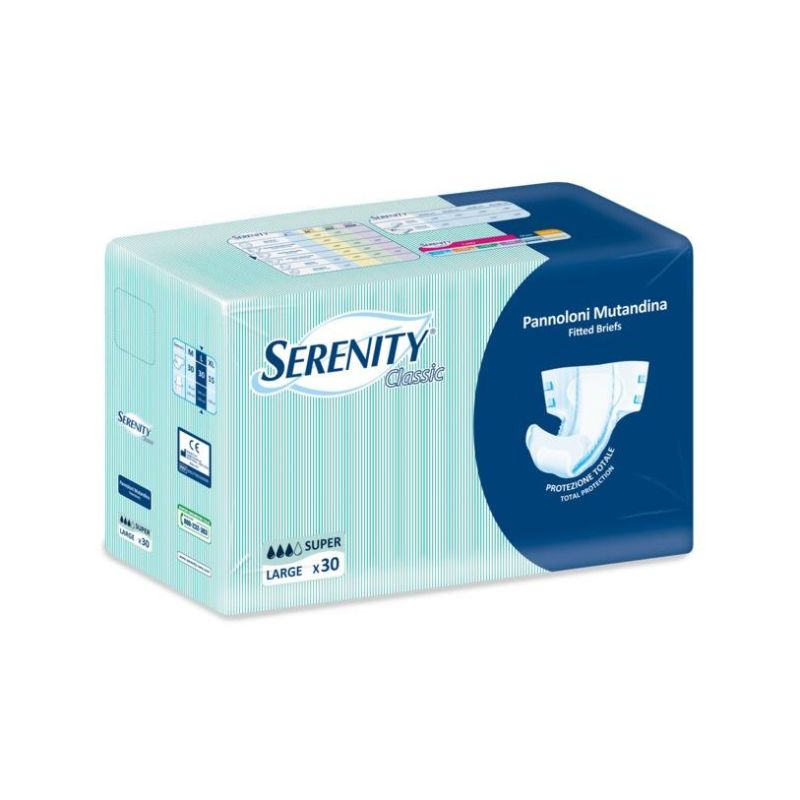 Serenity Classic Mutandine Assorbenti Taglia L, Pacco da 30 Pezzi