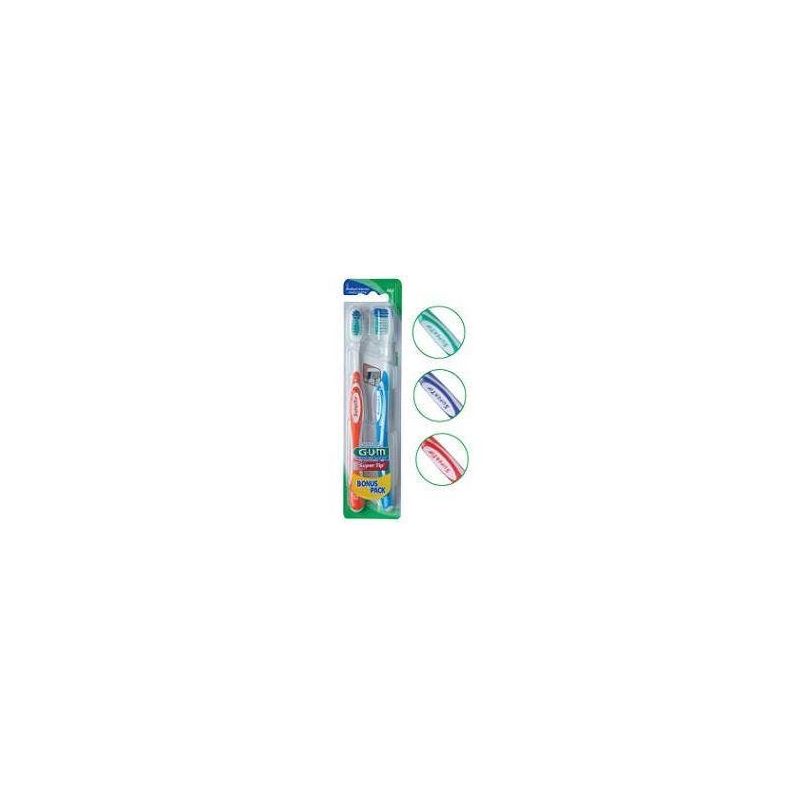 Spazzolino Medio Super Tip 463 Compact di Gum - Confezione da 2 Pezzi