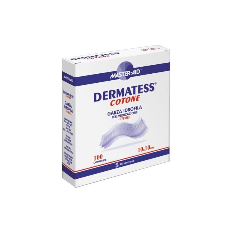Dermatess Garza di Cotone 36X40, Pacco da 12 Pezzi