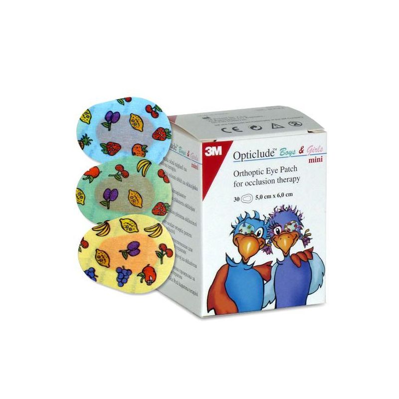 Opticlude Mini Cerotti Colorati per Bambini 5x6cm, Pacco da 30 Pezzi