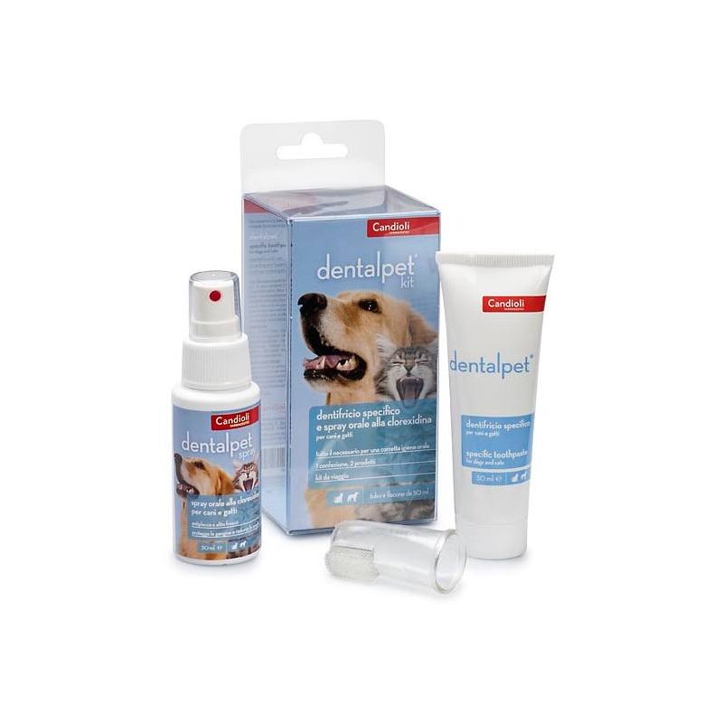Kit Igienico per Animali DentalPet - Dentifricio, Spray e Ditale 50ml