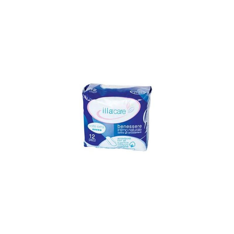 Illa Care Extra Assorbenti Notturni, Pacchetto da 12 Pezzi