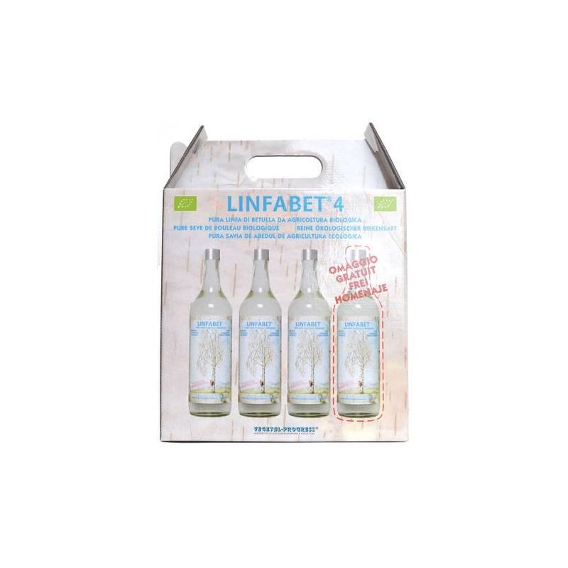 Linfabet - Set di 4 Bottiglie di Estratto di Betulla, 2800ml