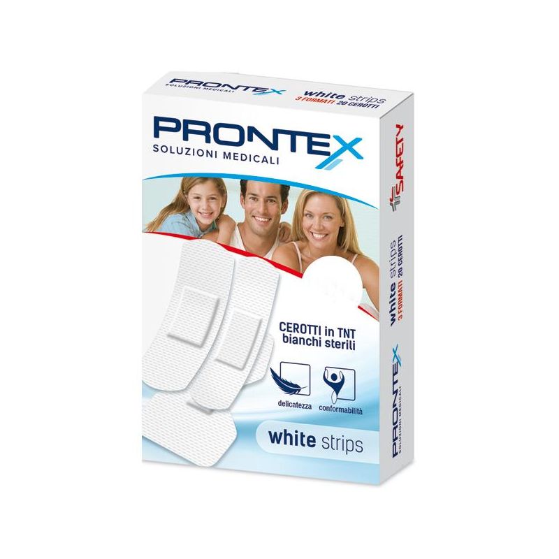 Cerotti Prontex White Strips TNT di Grandi Dimensioni - Pacco da 12 Pezzi