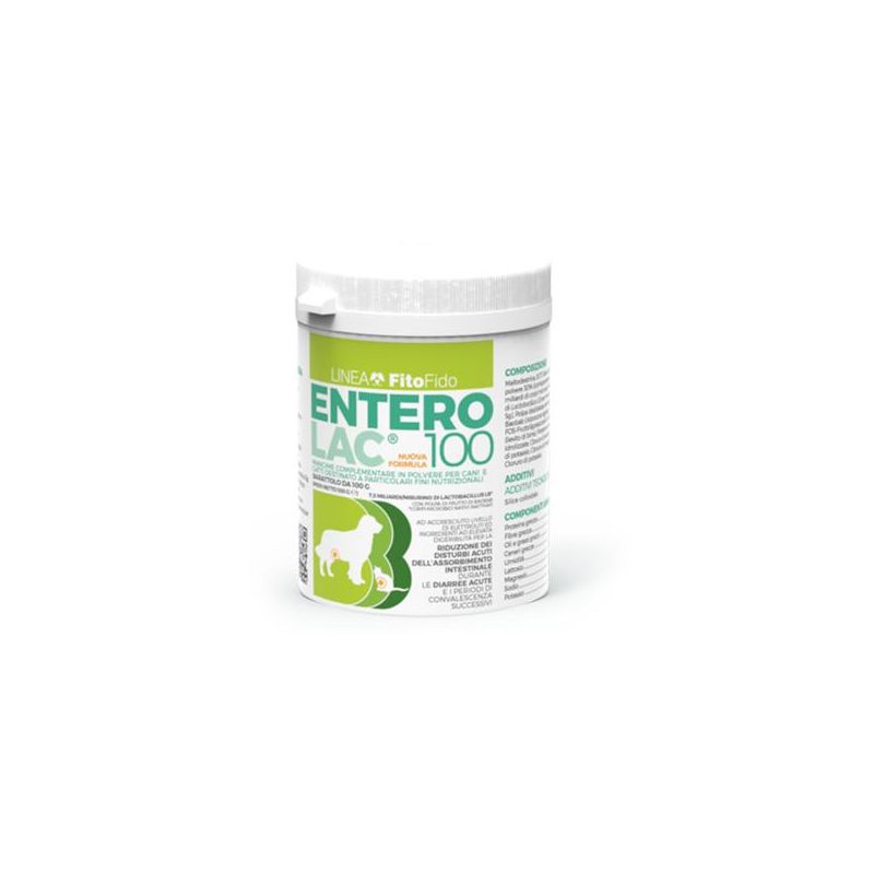 Enterolac 100: Mangime Complementare in Polvere per Cani e Gatti - 100g