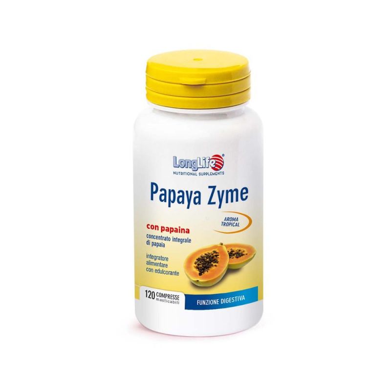 LongLife Papaya Enzima Digestiva, 120 Tavolette