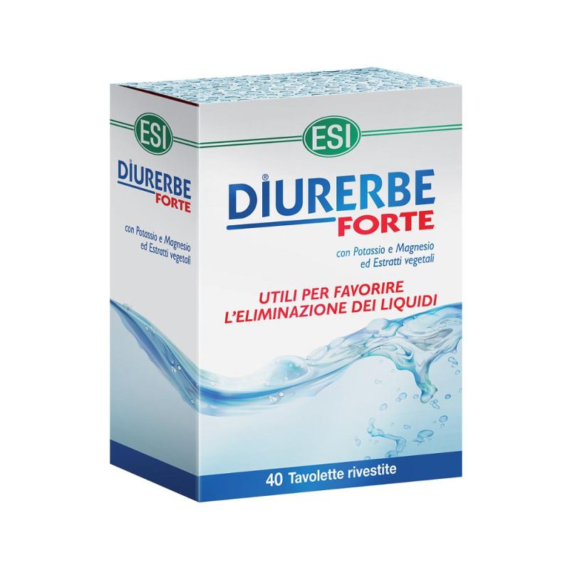 Diurerbe Forte - Integratore Diuretico in Tavolette, 40 Pezzi