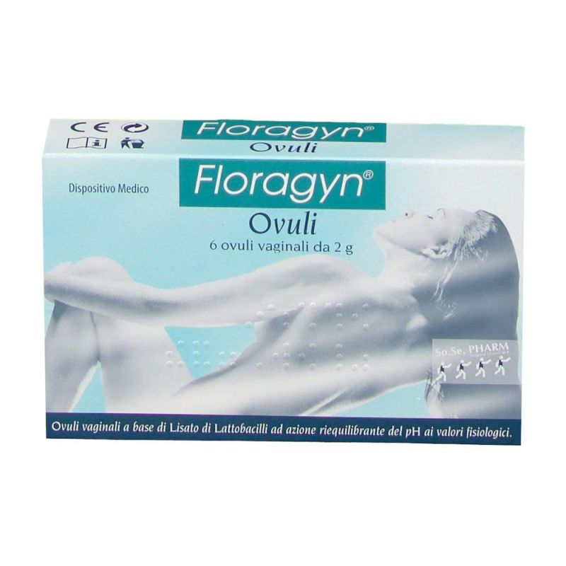 Floragyn Ovuli Vaginali - 12g, Confezione da 6 Pezzi