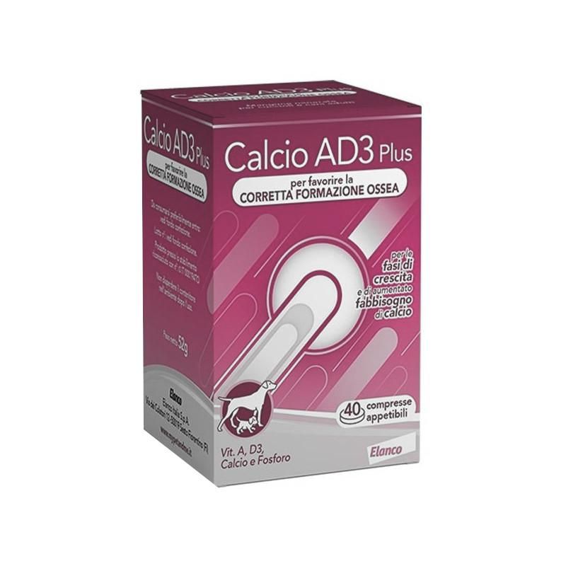 Calcio AD3 Plus - Integratore di Sviluppo per Cani - 40 Compresse
