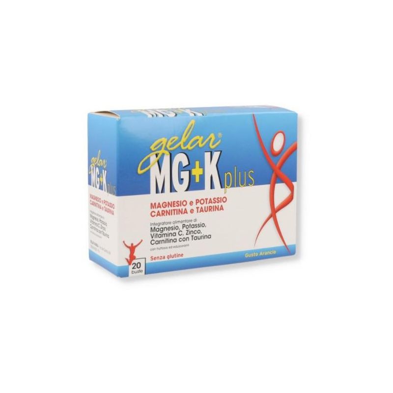 Gelar Mg+K Plus - Supplemento di Magnesio e Potassio, 20 Bustine