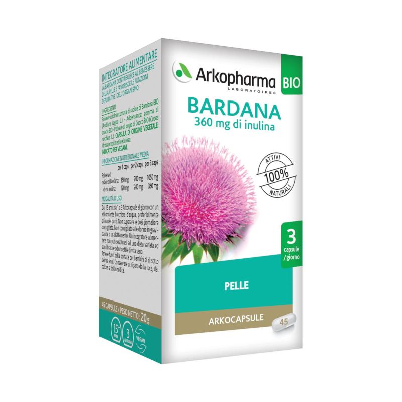 Arkopharma Bardana Supplemento in Capsule, Confezione da 45