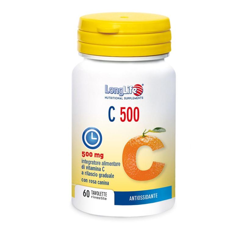 Longlife C 500 - Vitamina C a Lunga Durata - 60 Tavolette