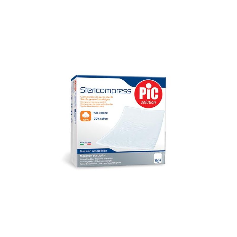 Pic Stericompress Garze Sterili in Cotone, 25 Pezzi, 10x10cm