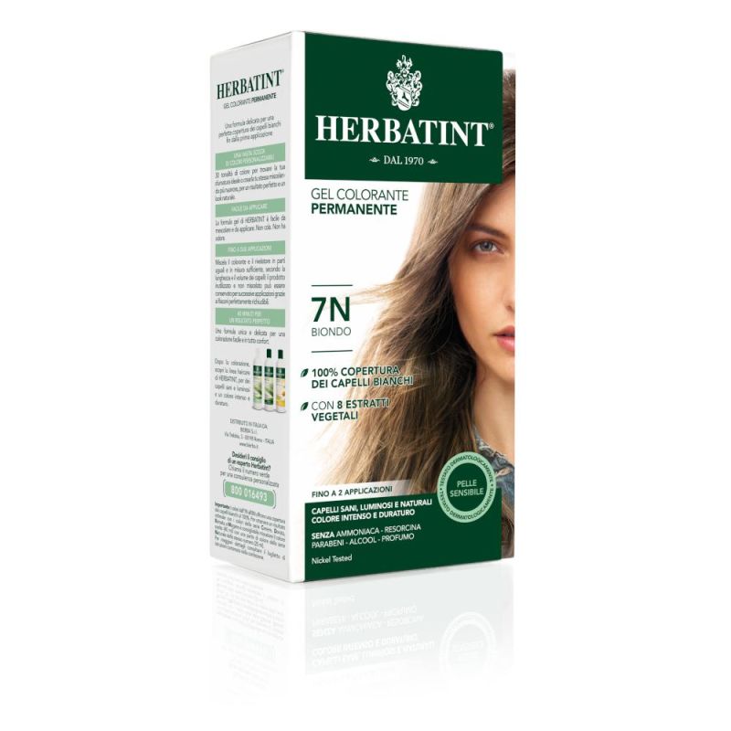 Tintura Permanente per Capelli in Gel Herbatint 7N Biondo - 150ml