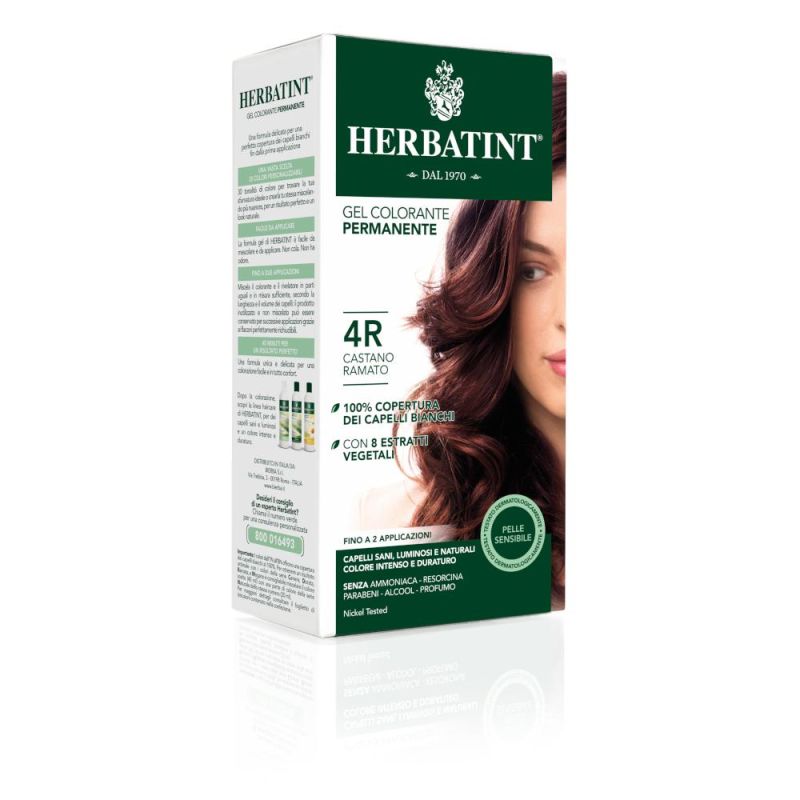 Tintura Gel Permanente per Capelli Herbatint, 4R Castano Ramato - 150ml