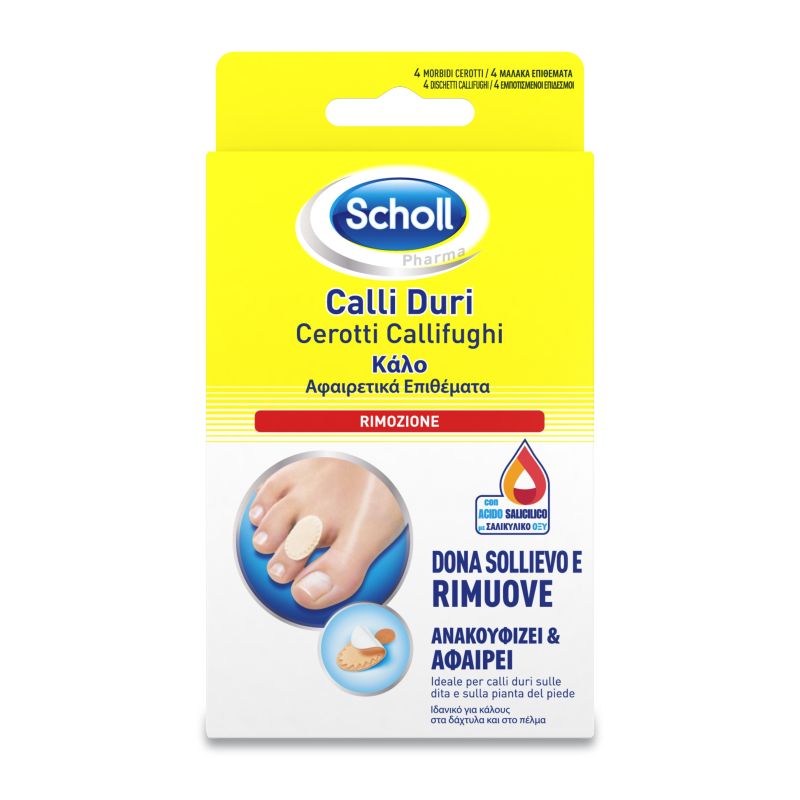 Scholl Cerotti Anti-Calli Extra Duri, Pacco da 4 Pezzi
