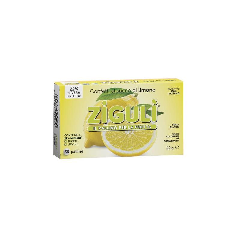 Ziguli Palline al Limone - Confezione da 36 Pezzi, 22g ciascuno
