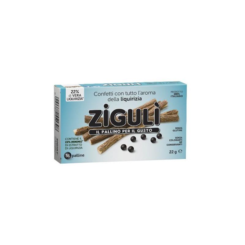 Ziguli Palline di Liquirizia, Confezione da 36 Pezzi, 22g