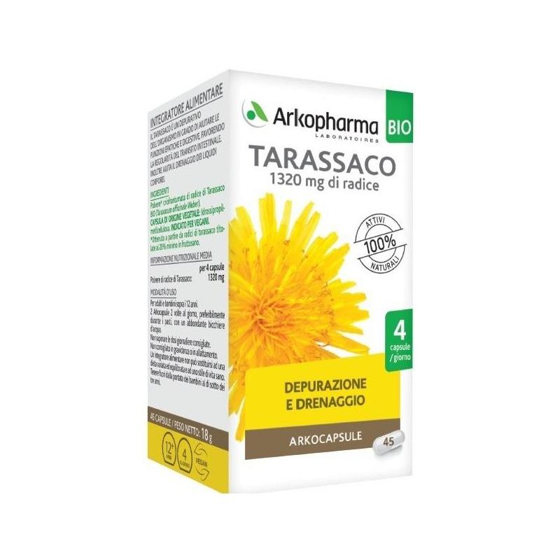 Arkopharma Tarassaco Bio - Integratore Organico, 45 Capsule
