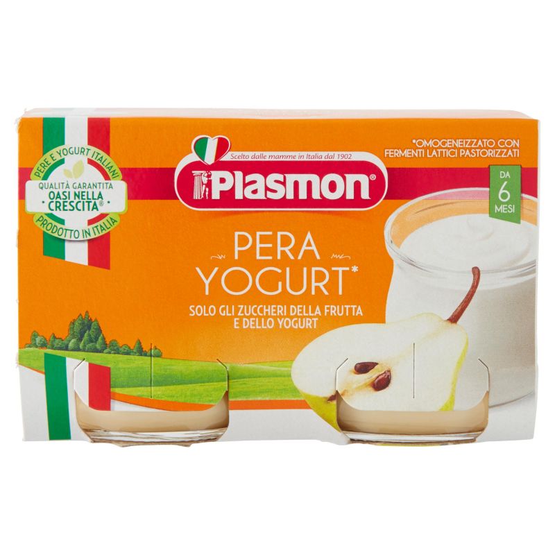 Omogeneizzato Plasmon di Yogurt e Pera, Confezione Doppia da 120g