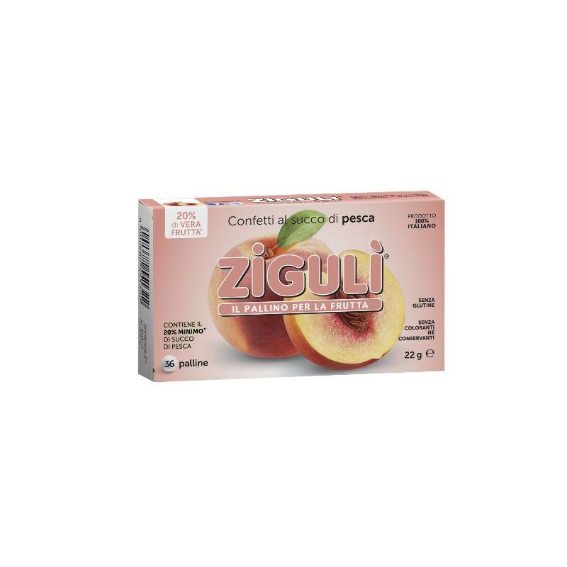 Palline Zigul al Gusto di Pesca, Confezione da 36 Pezzi