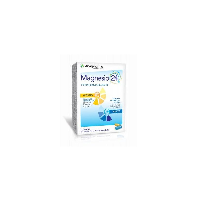 Arkopharma 24h Magnesio, Integratore Giorno e Notte, 60 Capsule