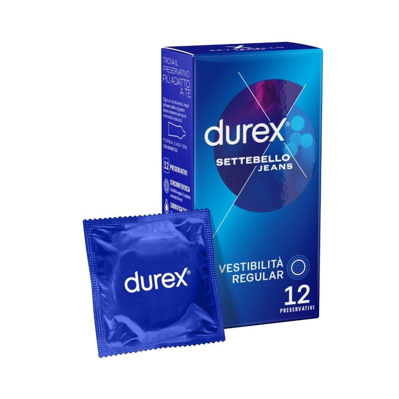 Durex Settebello Jeans Preservativi, Pacco da 12 Pezzi