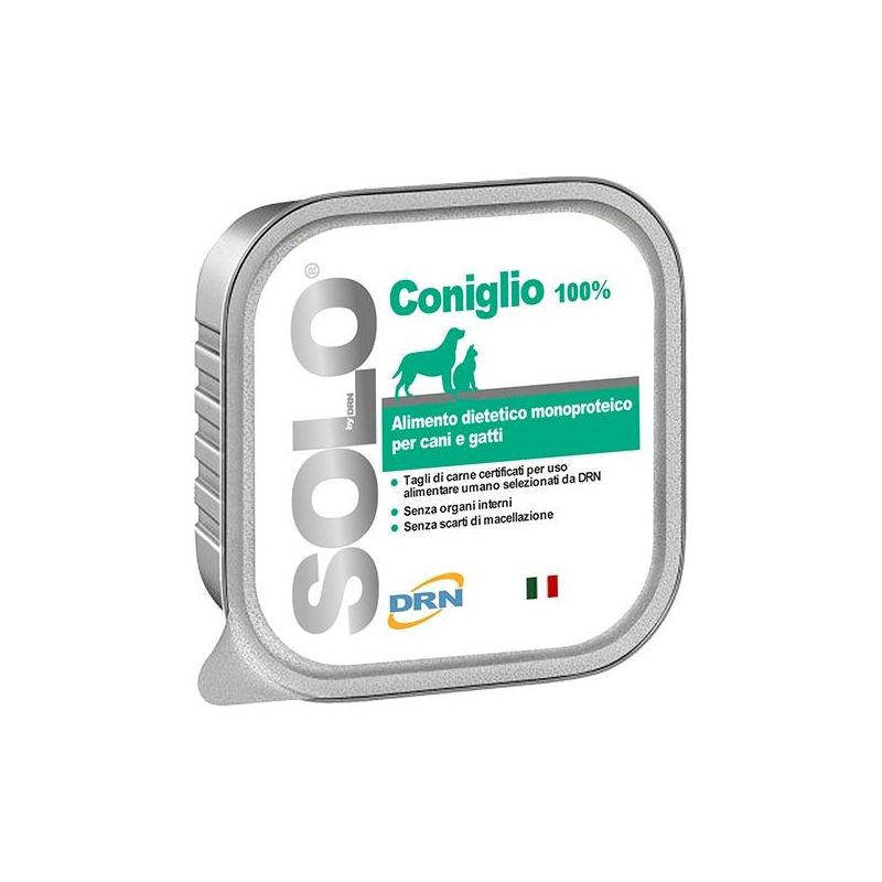 Alimento Umido Monoproteico al Coniglio DRN per Cani e Gatti 100g