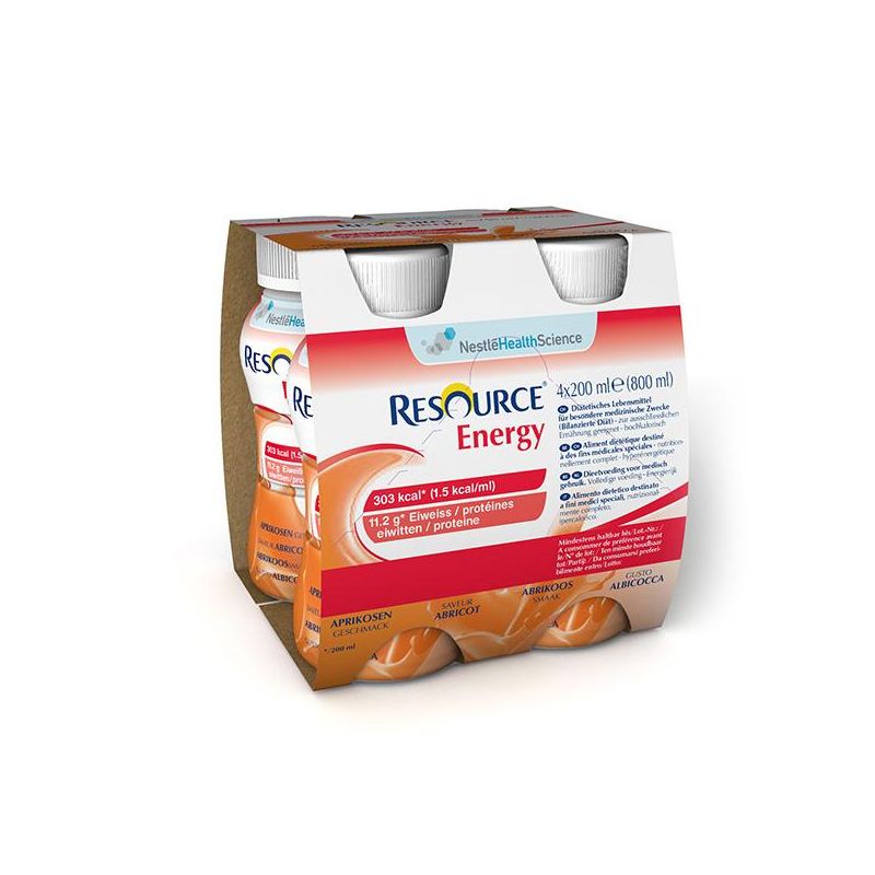 Albicocca Energy Drink Resource - Confezione da 4 x 200ml