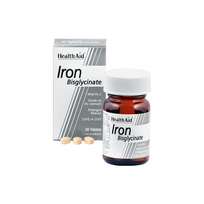 Healthaid Ferro Bisglicinato - Integratore di Ferro - 30 Compresse