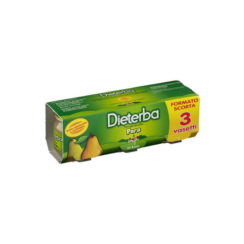 Dieterba Purea di Pera Omogeneizzata, Pacco da 3 x 80g