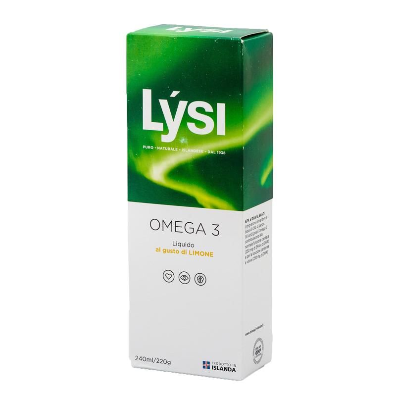 Lysi Omega 3 Liquid Supplement con Sapore di Limone - 240ml