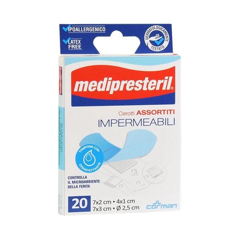 MediPresteril Set di 20 Cerotti Impermeabili Assortiti